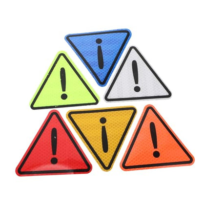 Zerodeko Reflective Car Stickers Triangle Safety Warning Decals Outdoor Sturdy Reflective Labels for Vehicle Hazard Alert