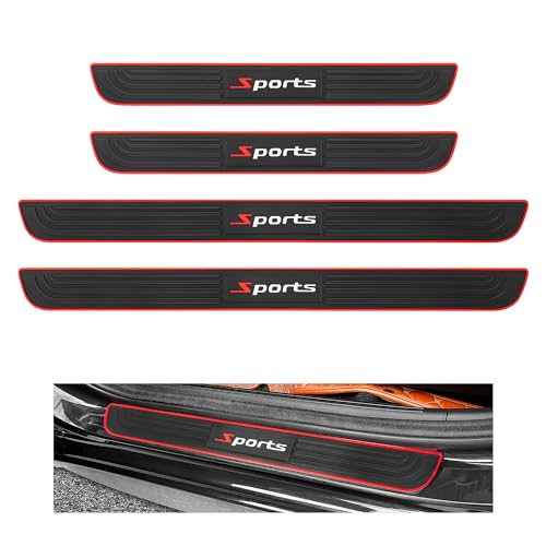 4PCS Car Door Sill Protector,Anti-Scratch Rubber Car Door Protector Edge Guards for Door Steps,Universal Automotive Exterior Accessories Waterproof Door Threshold Strips (Sport, Width 1.57") - color: Sport, size: Width 1.57"