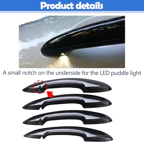 Osompar 4PCS Door Handle Cover Trim Piano Black Compatible with Mini Cooper F55 F60 w/Comfort Access (w/Push Button) - color: Black