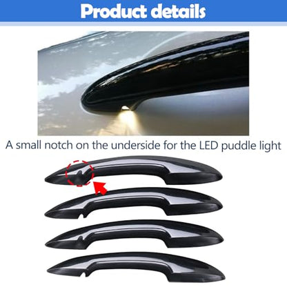 Osompar 4PCS Door Handle Cover Trim Piano Black Compatible with Mini Cooper F55 F60 w/Comfort Access (w/Push Button) - color: Black