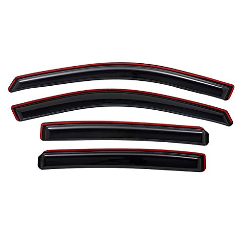 Lightronic Extra Durable Clip-on in-Channel Auto Vent Window Visor, Fits 2010-2017 GMC Terrain, UV Protection Rain Guard, Original Wind Deflector, No-Drill Easy Install, Dark Smoke, 4-Pcs - size: In-channel