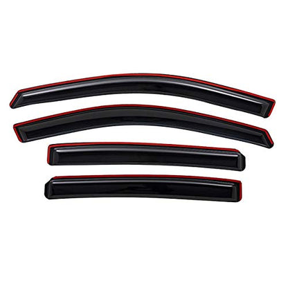 Lightronic Extra Durable Clip-on in-Channel Auto Vent Window Visor, Fits 2010-2017 GMC Terrain, UV Protection Rain Guard, Original Wind Deflector, No-Drill Easy Install, Dark Smoke, 4-Pcs - size: In-channel