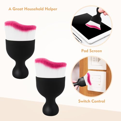 Car Interior Cleaning Brush Car Duster Interior with Ultra Soft Bristles Auto Detailing Brushes Dusting Car Accessories for Dashboard, AC Vents, Leather, Scratch-Free (2Pack_Red) - size: 2Pack_Red