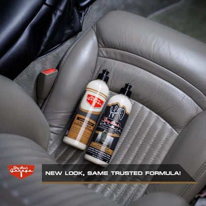 Jay Leno's Garage Leather Cleaner and Conditioner for Car Interior – Advanced Car Seat Leather Cleaner and Conditioner, Auto Leather Care Kit for Interior Detailing and Upholstery Cleaning - style: Treatment Kit