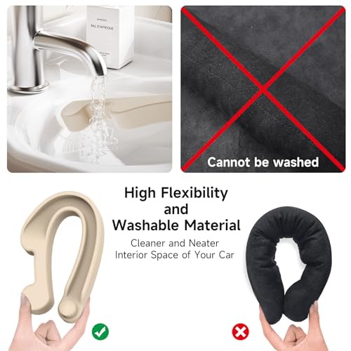 Givifive Car Seat Gap Filler Set of 2, Soft Foam Multifunctional Seat Side Gap Filler with Organizer & Hook Function, 3in1 Gap Stopper Universal Fit Car SUV Truck Fill The Gap Between Seat & Console - color: Beige, size: Most Cars – Standard