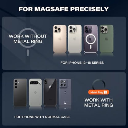 APPS2Car Magnetic Cup Holder Phone Holder -Designed for iPhone MagSafe Case - [Not Charging] (Gray-MagSafe) - color: Gray-MagSafe
