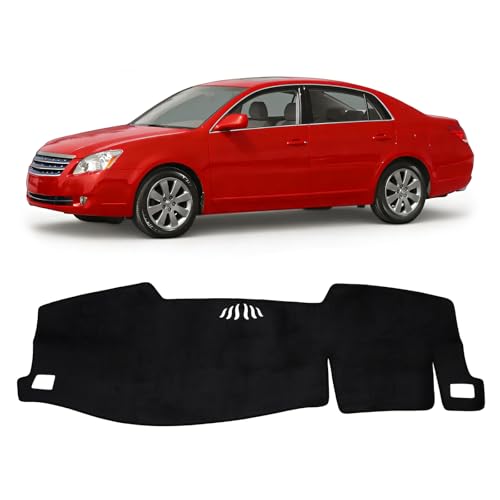 KUST Black Dash Cover Compatible with Toyota Avalon 2005-2010 Dashboard Cover Accessories for Avalon Non-Slip Polyester Dashboard Mat Custom Fit Center Console Sunshield Protector No Glare - size: Avalon 05-10(black)