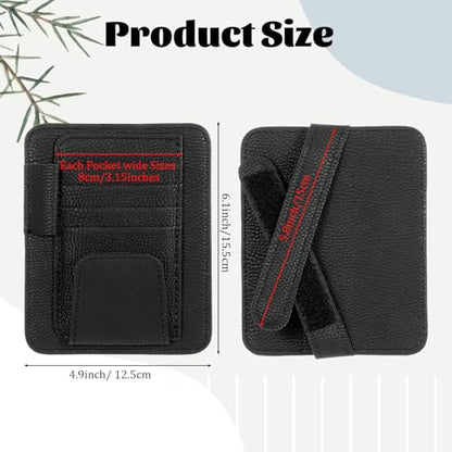 Small Leather Car Sun Visor Organizer and Insurance Card Holder, Auto Car Sun Visor Organizer, Multifunctional Auto Interior Accessories Storage Pocket for Card License Registration Document, Pen, Key