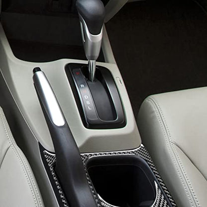 Auto Center Console Handbrake Water Cup Holder Trim Frame Panel Sticker Real Carbon Fiber Interior Trim Accessories Compatible with Honda Civic 9 Coupe/Sedan 2013 2014 2015 Black - color: Cup Holder Set/4 Pieces