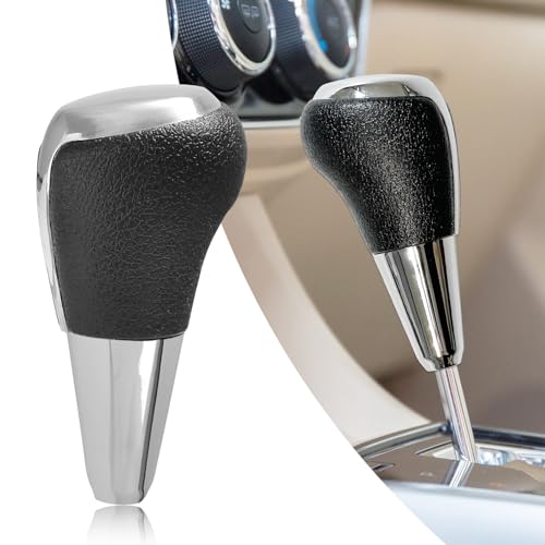 Compatible with Plastic Black Leather Chrome Gear Shift Knob Head Cover for Toyota Camry Corolla Highlander RAV4 - color: Chrome