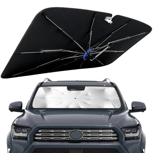 Windshield Sun Shade for Toyota 4Runner 2010-2026 with 360° Rotating Shaft, Custom Fit Umbrella Sunshade for UV Blocking, Interior Heat Protection, Easy Storage - size: Fit for Toyota 4Runner 2010-2026