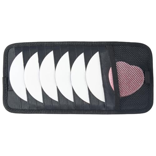 CREATCABIN Black Car CD Case Holder Vehicle Visor Storage Organizer with 12 DVD Storage Sleeves 1 Mesh Pocket 1 Pen Holder and Elastic Strap Multi-Function Sun Visor Organizer for Car 12.6x6Inch - color: Black