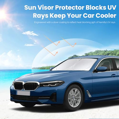 for BMW 5-Series Windshield Sun Shade Sunshade Custom Fit for BMW 5 Series G30 G31 2011-2024 2025 Windshield Cover for 530i, 530e, 545i, 550i 525i, 528xi, Front Window Shield Protector Car Accessories - size: for BMW 5 Series 11-25