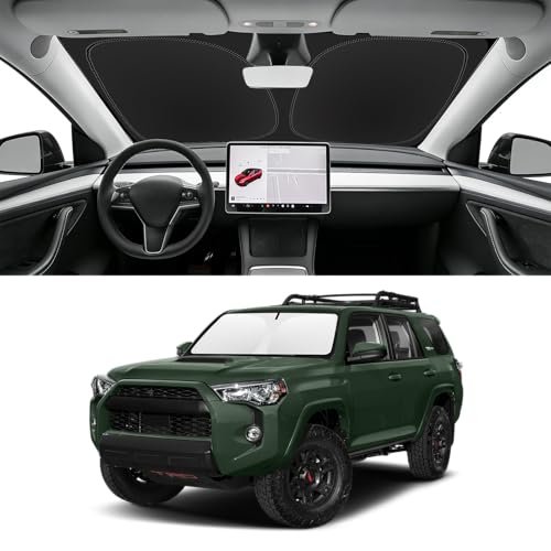 Custom Fit Windshield Sun Shade for Toyota 4Runner 2010-2026, Blocks UV & Heat, Front Window Sunshade Accessories, Easy Fold & Store Keep Your Car Cooler - size: for 2010-2026 Toyota 4Runner