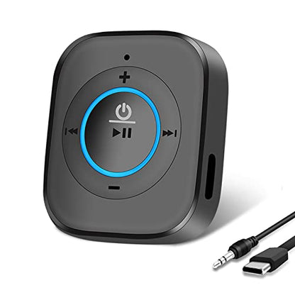 iDIGMALL Bluetooth 5.4 Receiver for Speaker, Wireless HiFi Music Adapter w/Built-in Mic for Hands-Free Calls for Car Home Stereo Wired Headphones with 3.5mm RCA Aux Jack, 20 Hrs Playtime, Multi-Point - color: J207