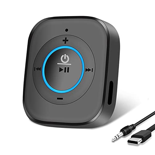 iDIGMALL Bluetooth 5.4 Receiver for Speaker, Wireless HiFi Music Adapter w/Built-in Mic for Hands-Free Calls for Car Home Stereo Wired Headphones with 3.5mm RCA Aux Jack, 20 Hrs Playtime, Multi-Point - color: J207