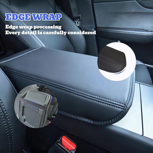 Tesla Armrest Cover for Model 3 (2017–2024) & Model Y (2020–2024), Soft Padded Center Console Armrest Protector, Comfortable Elbow Support, Easy Install, Black