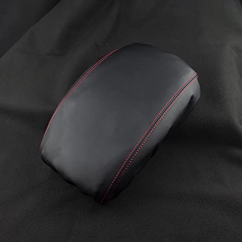 LECART Armrest Cover for Jeep Gladiator Accessories Wrangler JL JLU 2018-2022 Car Center Console Cover Black Leather Red Stitches Auto Interior Anti-Scratch Protector Pad