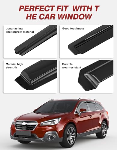 Outside-Mount Window Rain Guards Fit for Subaru Outback 2015 2016 2017 2018 2019, Extra Durable Window Visors Wind Deflector Dark Smoke Vent Shades Car Tape-on 4-pcs with Thicker - size: Fit for 2015-2019 Outback