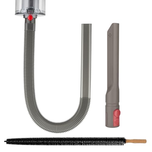 Dryer Vent Lint Vacuum Atttachments Kit and Crevice Tool for Dyson Gen 5 V15 V12 V11 V10 V8 V7 Detect Outsize Slim Absolute Cyclone Vacuum Cleaner Nozzle Flexible Dryer Lint Remove Hose Cleaner Kit - style: Dryer Hose Kit Gray
