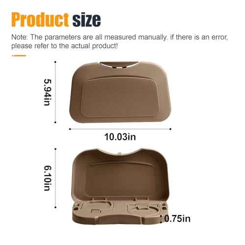 Car Cup Holder Tray, Foldable Detachable Car Headrest Backseat Organizer, Multifunctional Adjustable Food Table Tray, Universal Auto Travel Accessories for Most Cars/Trucks/SUVs (Beige) - color: Beige