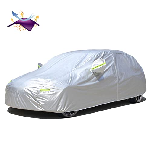 KouKou Oxford Hatchback Car Cover Waterproof All Weather for Automobiles with Zipper Door, Full Exterior Cover Outdoor Dust Sun Rain Protection, Fit Hatchback (up to 165 inch) - size: C8-Fit hatchback length ( up to 165")