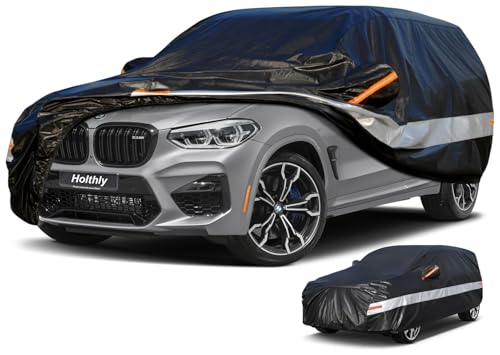 10 Layers Car Cover Waterproof All Weather for SUV,100% Waterproof Outdoor Car Covers Rain Snow UV Dust Protection. Custom Fit for BMW X3, Audi Q5, Nissan Rogue, Chevy Equinox,etc - color: Black, size: A10-See vehicle size chart