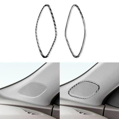 Black Carbon Fiber Compatible with Chevy/Chevrolet Malibu 2016-2025 2017 2018 2019 2020 2021 2022 2023 2024 Accessories Car A-Pillar Audio Component Speaker Cover Interior Trim Decal 2pcs - color: A-pillar Speaker