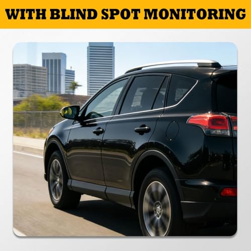 Left Driver Side Mirror Assembly Compatible with RAV-Four 2015-2018 Heated Blind Spot Detection Turn Signal Power 879400R190 Black (8Pins)