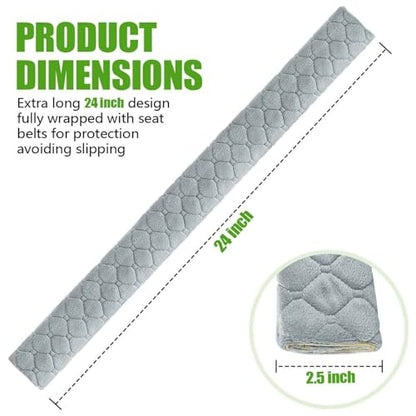 24 Inch Long Car Seatbelt Cover, Soft Comfort Seatbelt Protector Pads Strap Protecting Neck Shoulder Clothes for Car SUVS Truck (Grey) - color: Smoke Gray