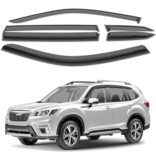 Window Deflectors Smoke Tinted Tape-On Side Window Vent Visor Deflectors Rain Guards Compatible with Subaru Forester 2019-2024 Limited, Touring - 6pcs. GW0328 - color: For Forester 19-24 Limited, Touring