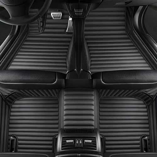 Add Personal Touch to Your Vehicle with IMEISH Customizable Logo Text Car Mats for 99% of vehiclesPads Protection Non-Slip Leather Floor Liners (Black Stripe) - color: Black stripe