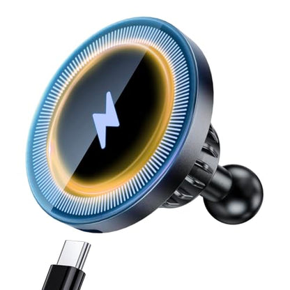 Magnetic Wireless Charging Phone Holder with 20mm Ball Mount for MagSafe Charge, [Heavy-Duty] 20mm Ball for MagSafe Charger Compatible with Bulletpoint Mounting Solutions