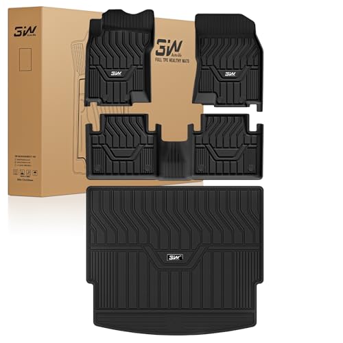 3W Floor Mats & Cargo Mats for Nissan Rogue 2026 2025-2021 S/SV/SL/Platinum, Custom Fit TPE All Weather Floor Liner for Rogue Accessories Full Set Car Mats & Trunk Mat (Not Fit Rogue Sport), Black - size: 1.Rogue|21-25|Floor Mats & Cargo Liner