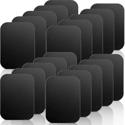 Mount Metal Plate with Adhesive for Magnetic Phone Car Mount Holder, 20 Pack Universal Replacement Metal Plates Black Rectangular Iron Stickers Steel Sheets Compatible with Magnetic Mounts, 75x55 mm - color: Black, size: Rectangle 75x55mm-20p