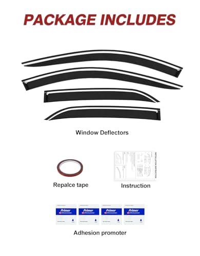 Outside-Mount Window Rain Guards Fit for 2018-2024 Chevy Equinox Extra Durable Window Visors Wind Deflector Dark Smoke Vent Shades Car Tape-on with Thicker 4PCS - size: Fit for 2018-2024 Chevy Equinox