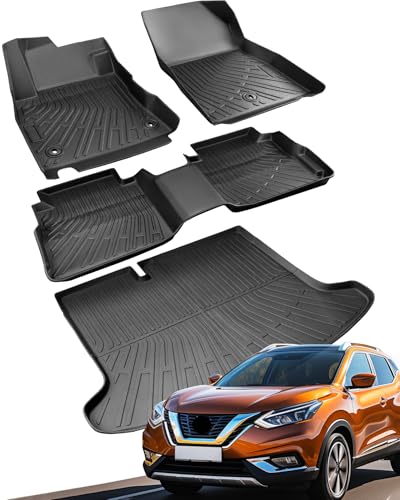 CARxion® for Nissan Kicks Floor Mats & Cargo Liner (2018-2024, All-Weather TPE, 4PCS Full Set,Not for 2025)