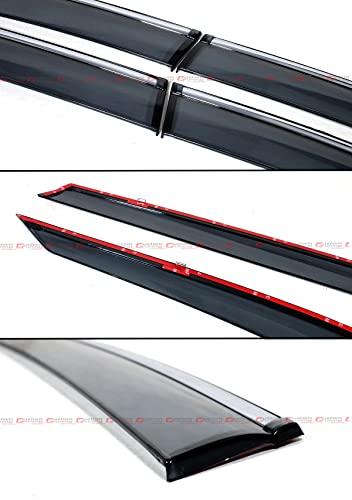 Premium Luxury Smoke Tinted Window Visor Rain Guard W/Clips & Chrome Trim Compatible for 2019-2022 Infiniti QX50