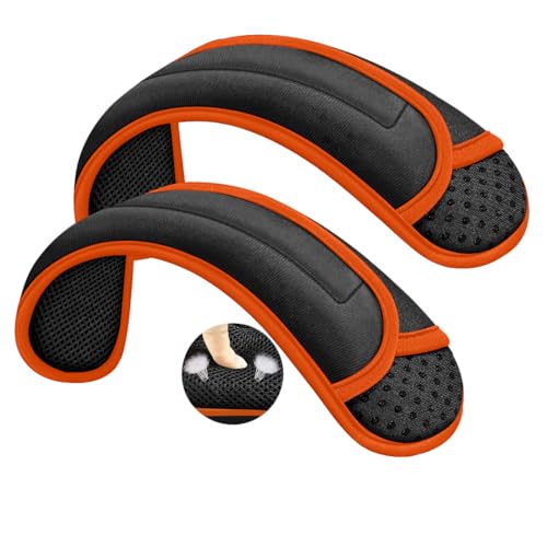 ZINZ 2-Pack Universal Shoulder Pad with Ultra Thick Cushion for Bag Luggage Bag Crossbody, Plus Long & Anti-Slip & Breathable,Grey-Orange Edge - color: Grey-Orange edge