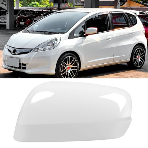 OWITAI Compatible with Honda Fit/Jazz Left Driver Side Mirror Cap Cover 2009 2010 2011 2012 2013, White Door Rearview Mirror Cover Replacement Without Turn Signal Light for Fit/Jazz - color: Left White