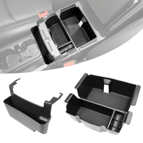 Center Console Hanging Organizer for 2018-2025 Jeep Wrangler JL JLU 4XE/Gladiator JT Center Console Armrest Box Storage Tray for Wrangler&Gladiator(Hanging+Center Console Armrest Organizer) - color: Hanging+Center Console Armrest Organizer