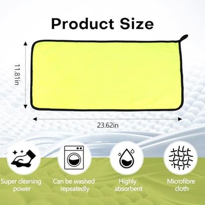 Hovom 3PCS Car Microfiber Towels, 23.62"×11.81" Lint-Free Microfiber Towels for Cars Wash Drying, Super Absorbent Cleaning Cloths, Reusable Washing & Detailing Towel, Car Cleaning Supplies (Yellow) - color: Yellow