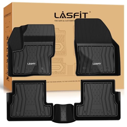 LASFIT Floor Mats Fit for Lincoln MKC 2019 2018 2017 2016 2015 TPE All Weather Floor Liners Custom Fit Car Mats 2015-2019 Accessories, 1st and 2nd Rows Floor Mats - Black - size: 30*22*5