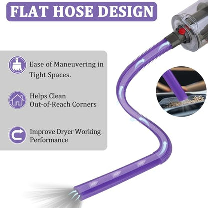 Dryer Vent Lint Removal Tool Vacuum Attachments Hose for Dyson GEN 5 V15 V12 V11 V10 V8 V7 Detect Outsize Slim Absolute Cyclone Vacuum Cleaner Dryer Cleaner Kit Nozzle Crevice Flexible Hose - style: Dryer Hose Purple