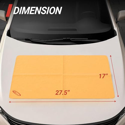 DSV Standard Premium Car Chamois Drying Towel, Drying Super Absorbent Chamois Cloth for Car Wash, Spotless & Scratch and Lint Free Shine, Shammy Towel for Car– 27.5 X 17 inches, 1 - Pack