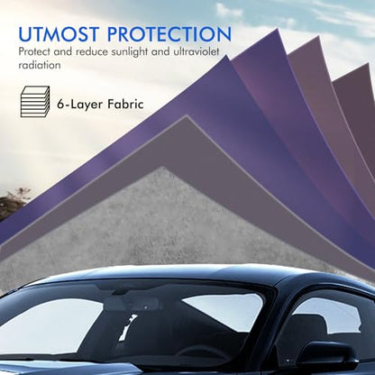 Car Cover Waterproof All Weather, 6 Layers Outdoor Full Exterior Cover Rain Sun UV Snowproof Protection with Zipper Cotton, Mirror Pocket for Ford Mustang - style: Ford Mustang