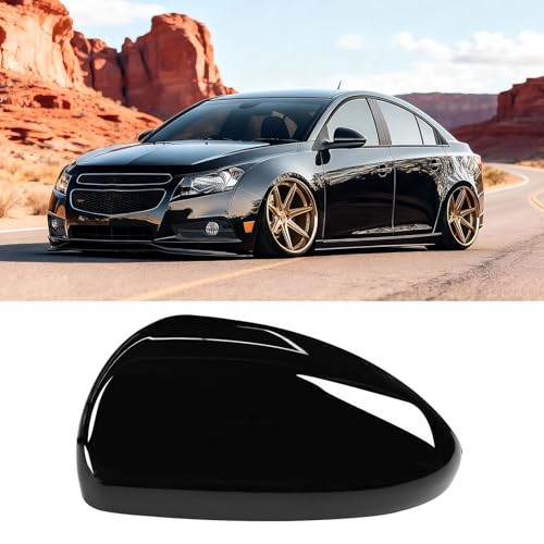 OWITAI Compatible with Chevrolet Cruze Left Driver Side Mirror Cap Cover 2011-2016, Glossy Black Mirror Cover Replacement Only for US Version Without Turn Signal Light for Cruze Replaces for 95215106 - color: Left Black