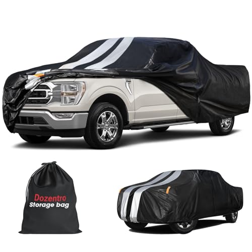 F-15oTruck Cover Custom Fit 2008-2026 SuperCrew Cab Short Bed(5.5'-6.5') with Door Zipper, 10 Layers Outdoor Heavy Pickup Truck Cover Waterproof All Weather, Wind Dust Sun Protector. - size: F-15o 2008-2026 SuperCrew Cab+Towel+Bag