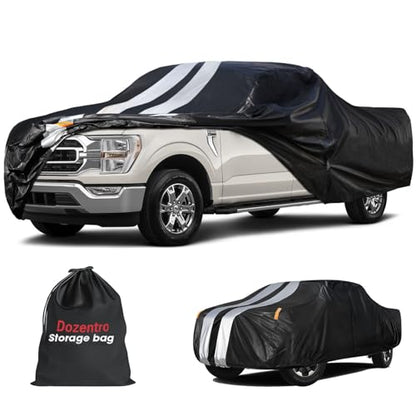 F-15oTruck Cover Custom Fit 2008-2026 SuperCrew Cab Short Bed(5.5'-6.5') with Door Zipper, 10 Layers Outdoor Heavy Pickup Truck Cover Waterproof All Weather, Wind Dust Sun Protector. - size: F-15o 2008-2026 SuperCrew Cab+Towel+Bag