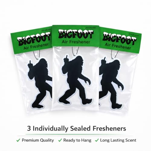 Funny Car Air Freshener (3 Pack) – Bigfoot Sasquatch Air Freshener for Car, Novelty Gag Gift, Hanging Auto Air Freshener, Funny Car Accessories for Men Women